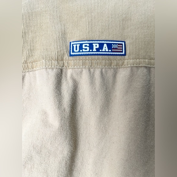 US Polo Assn kids Button Beige Bomber Button Up Jacket. Size: 7x Part Corduroy - Picture 7 of 14